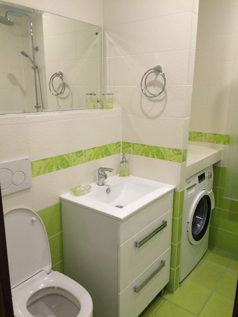 Ванная комната в хрущевке в зеленых тонах - 23 реальных фото  
