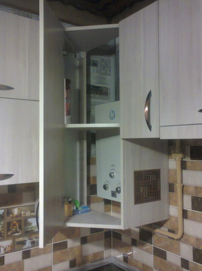 Дизайн кухни в хрущевке с газовой колонкой  - 40 фото с идеями для интерьера  